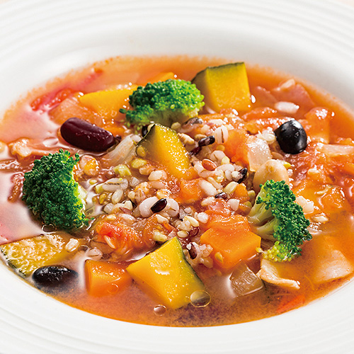 雑穀とトマトのスープ